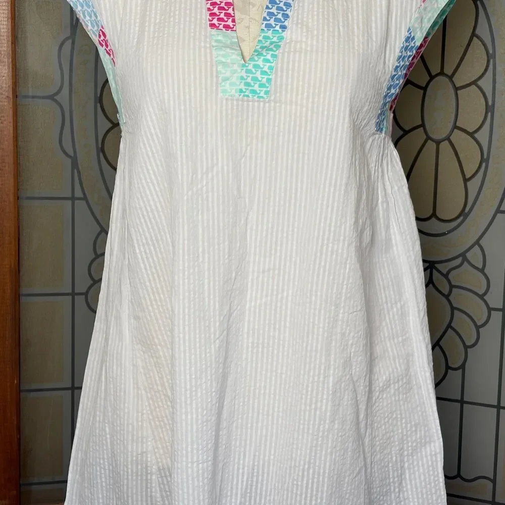 Vineyard Vines For Target NWT Seersucker Dress Colored Collar Oversized Size XS